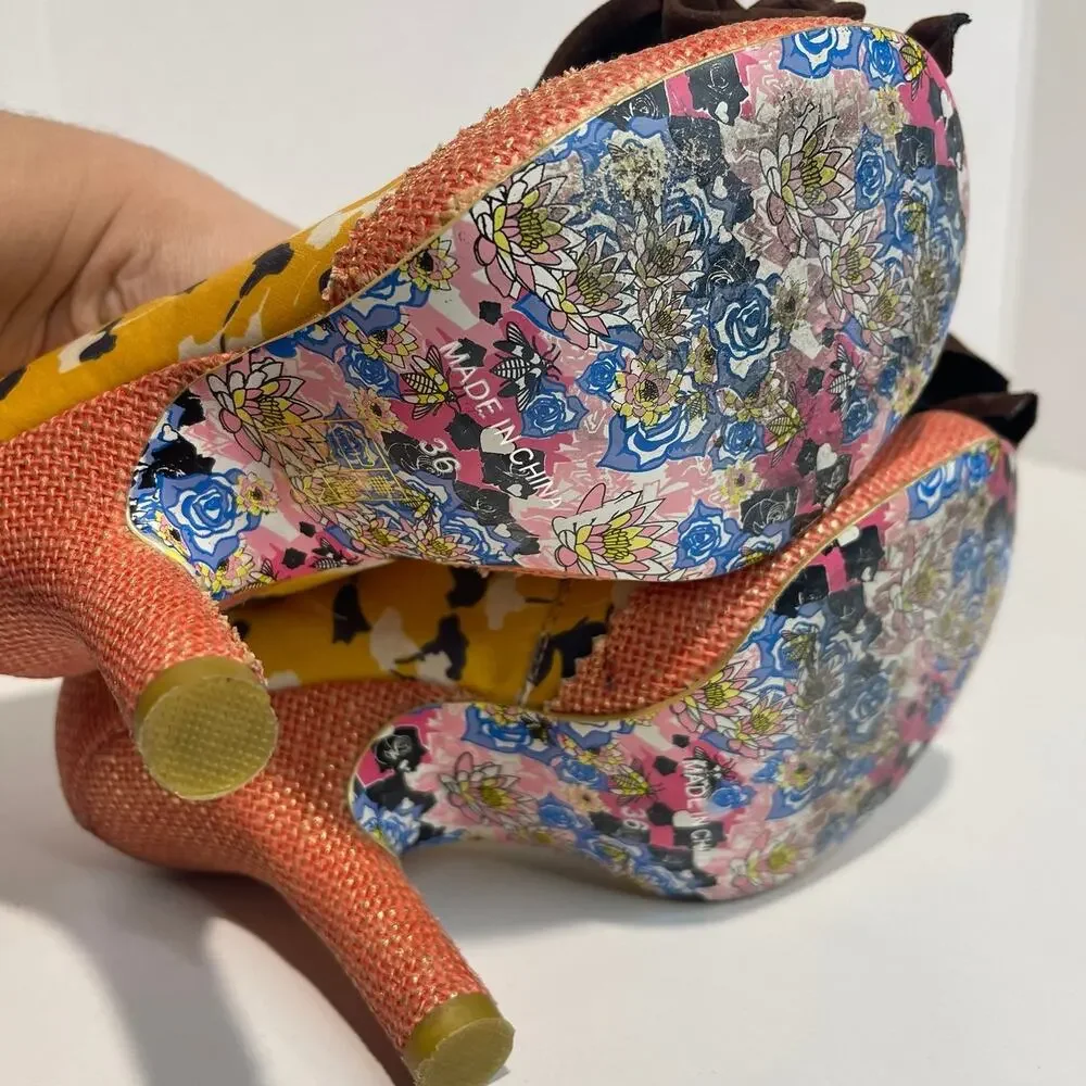 MUTINY by  Irregular Choice Shoes HIGH HEEL BROWN BOW SIZE 36